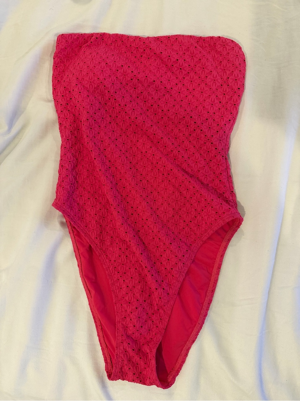Andie Bandeau One Piece Swim Size Small Sample Pink